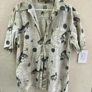 Columbia Mens Polo Shirt With Fish